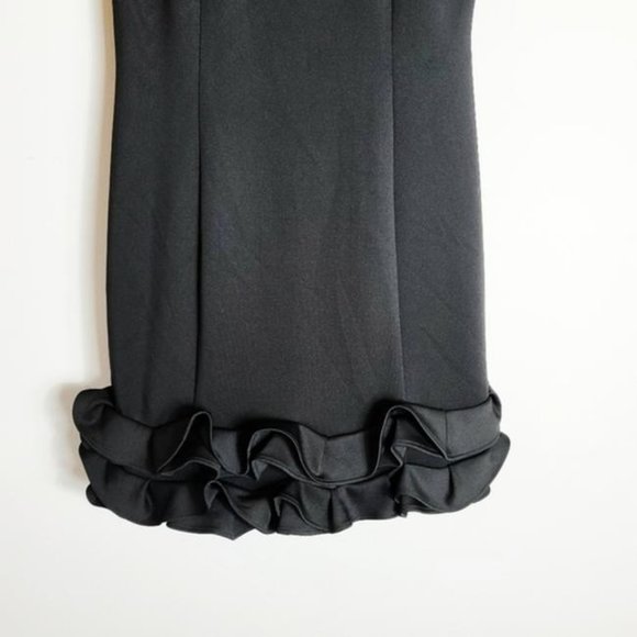 Maia Black Ruffle Hem Cocktail Dress - Picture 2 of 7